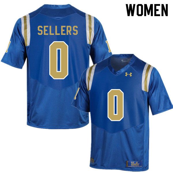 Women #0 Damian Sellers UCLA Bruins College Football Jerseys Sale-Blue